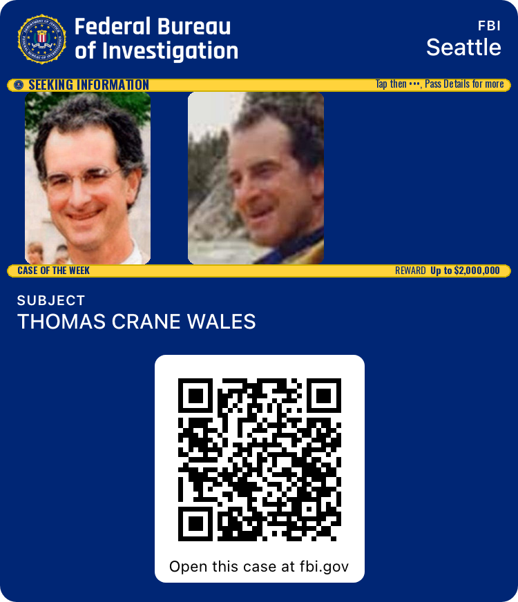 Apple Wallet front of the FBI Case of the Week card