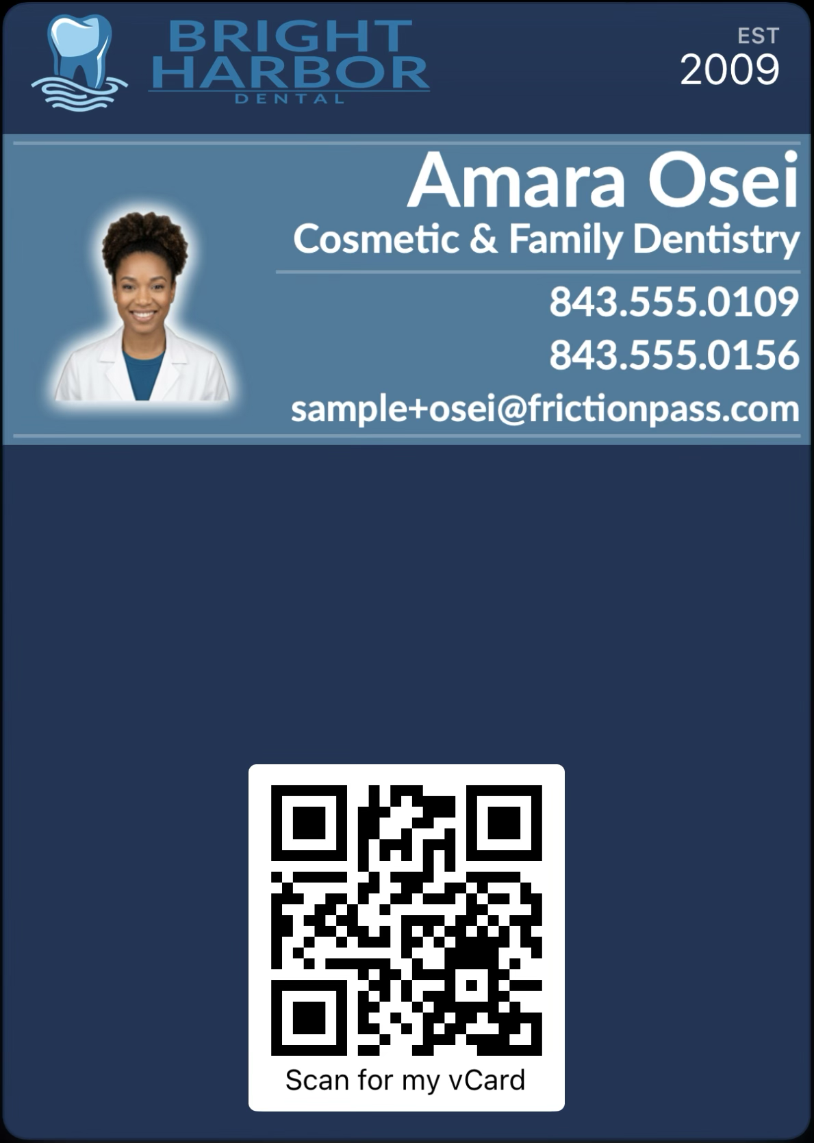 Bright Harbor Dental card in Apple Wallet