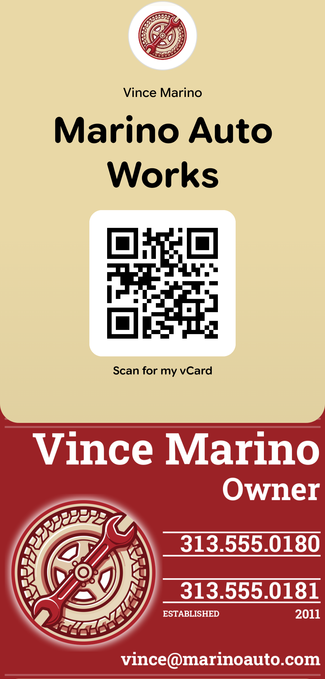Marino Auto Works card in Google Wallet
