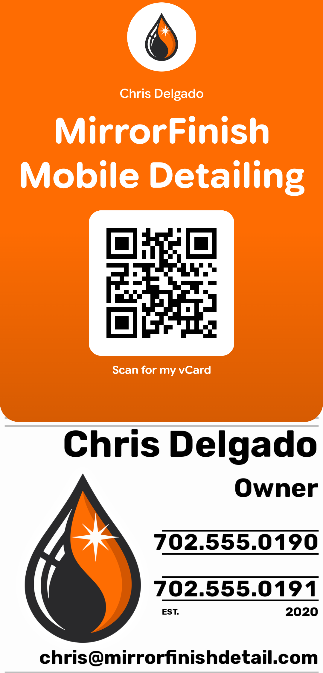 MirrorFinish Mobile Detailing card in Google Wallet