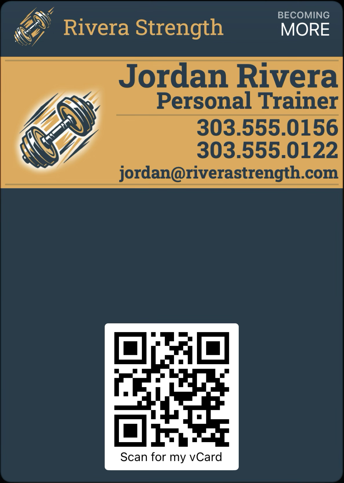 Rivera Strength card in Apple Wallet