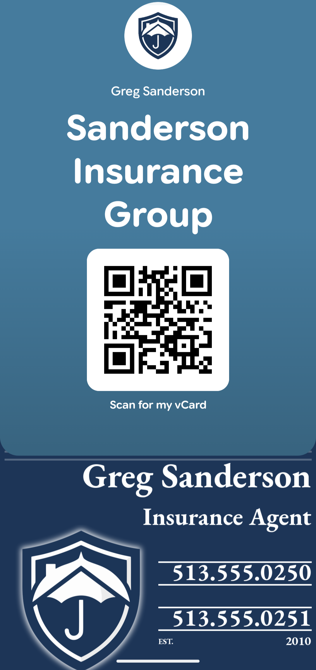 Sanderson Insurance Group card in Google Wallet