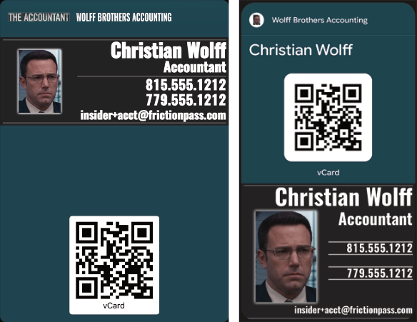 FrictionPass Social & Business Card in Apple Wallet and Google Wallet