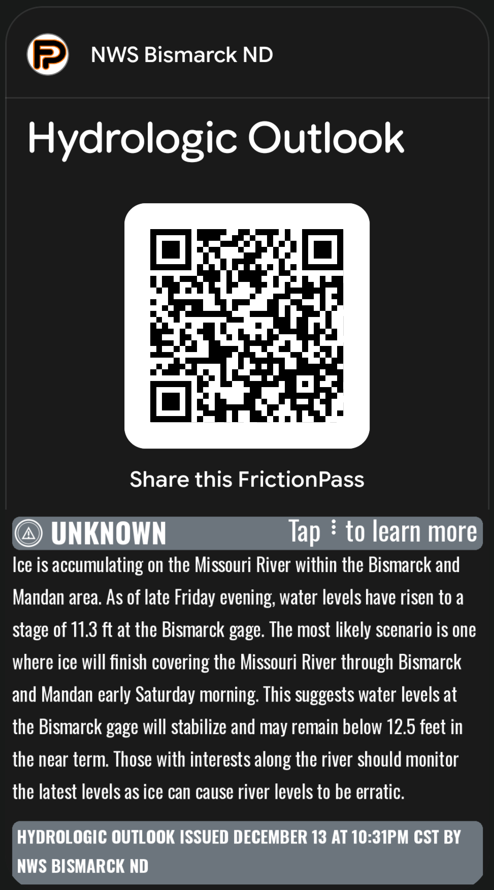 Unknown severity Hydrologic Outlook, Google Wallet