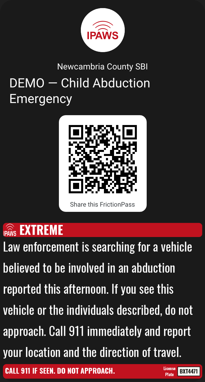 AMBER Alert with 0 photos, Google Wallet