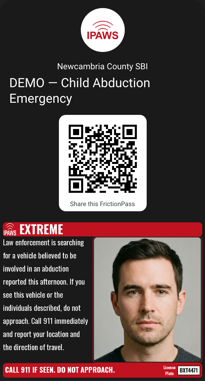 AMBER Alert with 1 photo, Google Wallet