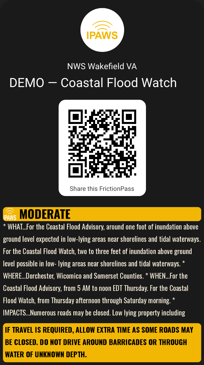 Moderate severity Coastal Flood Watch, Google Wallet
